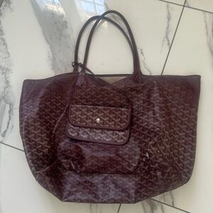 Authentic Goyard Burgundy Saint Louis GM bag. Very worn.